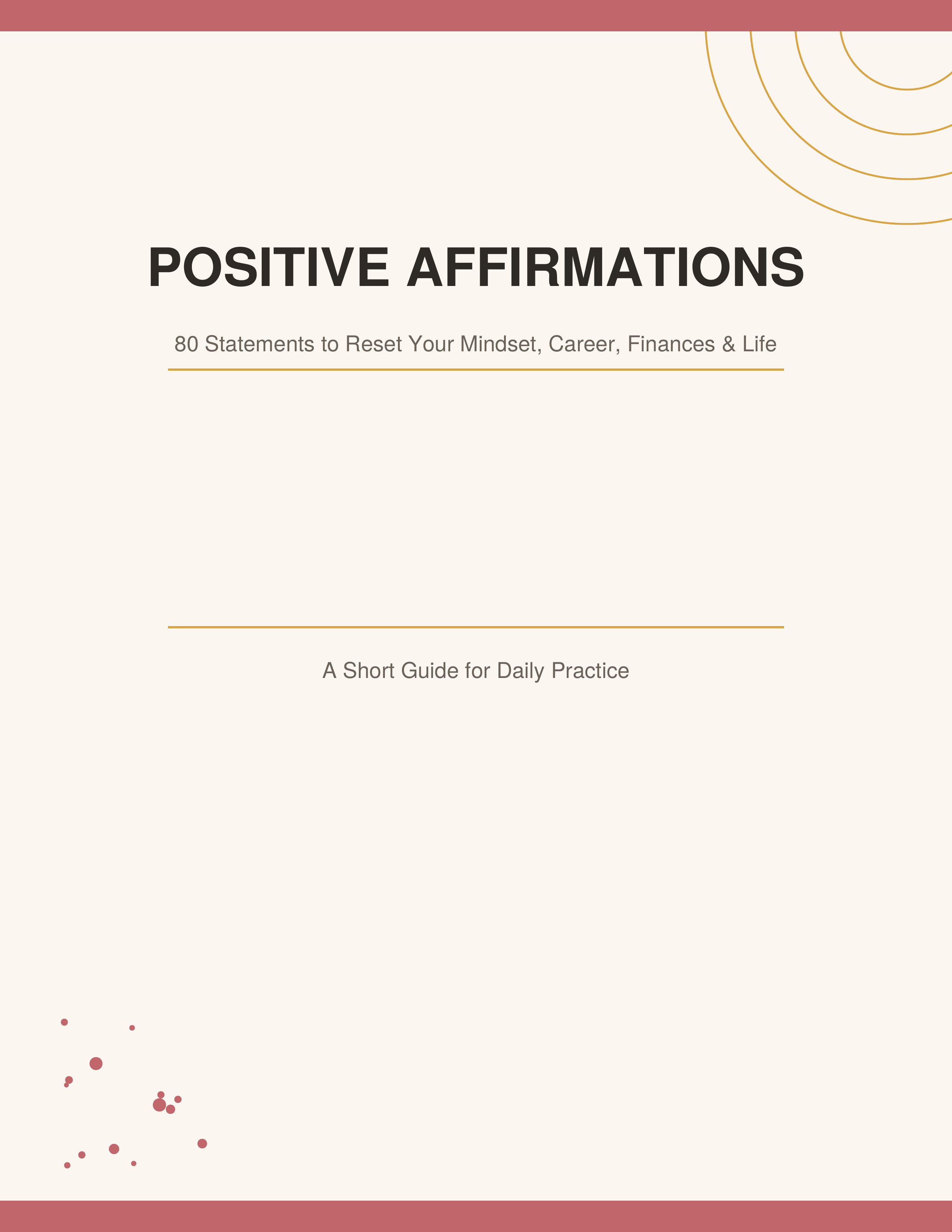 80 Positive Affirmations: A Daily Mindset Reset Guide (PDF)